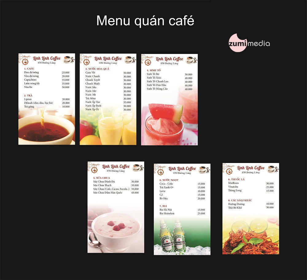 thiet ke va menu cafe thuc don nha hang 92315