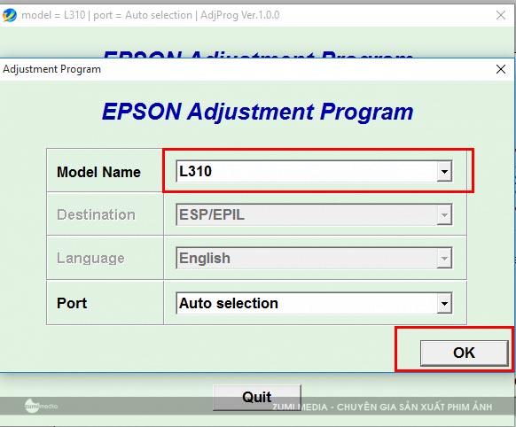 reset epsonl310 2