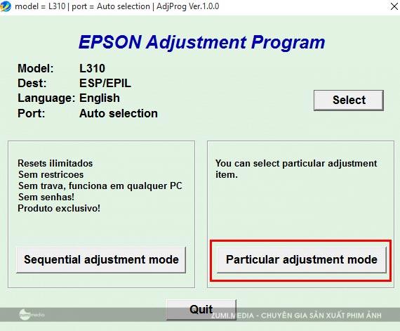 reset epsonl310 3