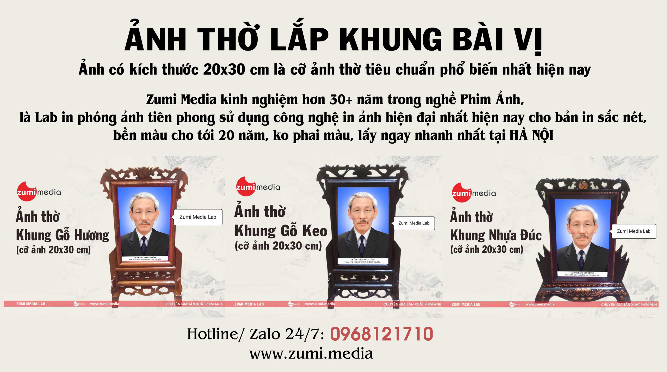 Các loại khung ảnh thờ 20x30 được sử dụng nhiều nhất tại Zumi Media Lab 4 khung anh tho zumi media 3