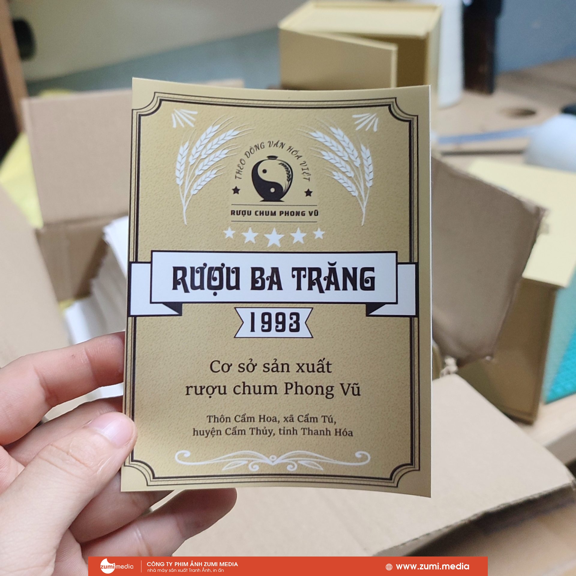 Zumi Factory 19 in tem nhan Decal card name hop cung Ruou Ba Trang Cam Thuy Thanh Hoa 6