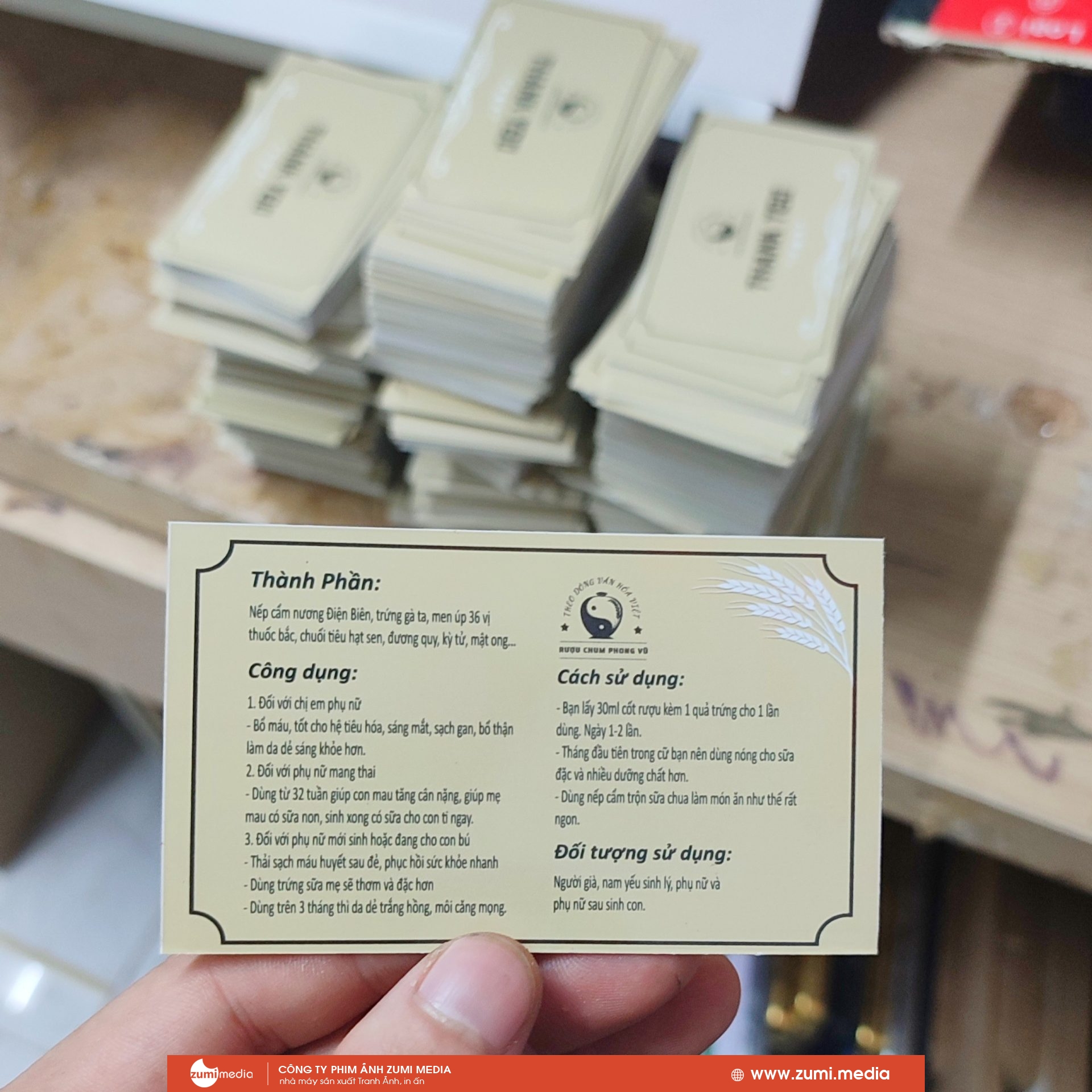 In decal pp ngoài trời, loại không phai màu, chống nước 3 in tem nhan Decal card name hop cung Ruou Ba Trang Cam Thuy Thanh Hoa 8