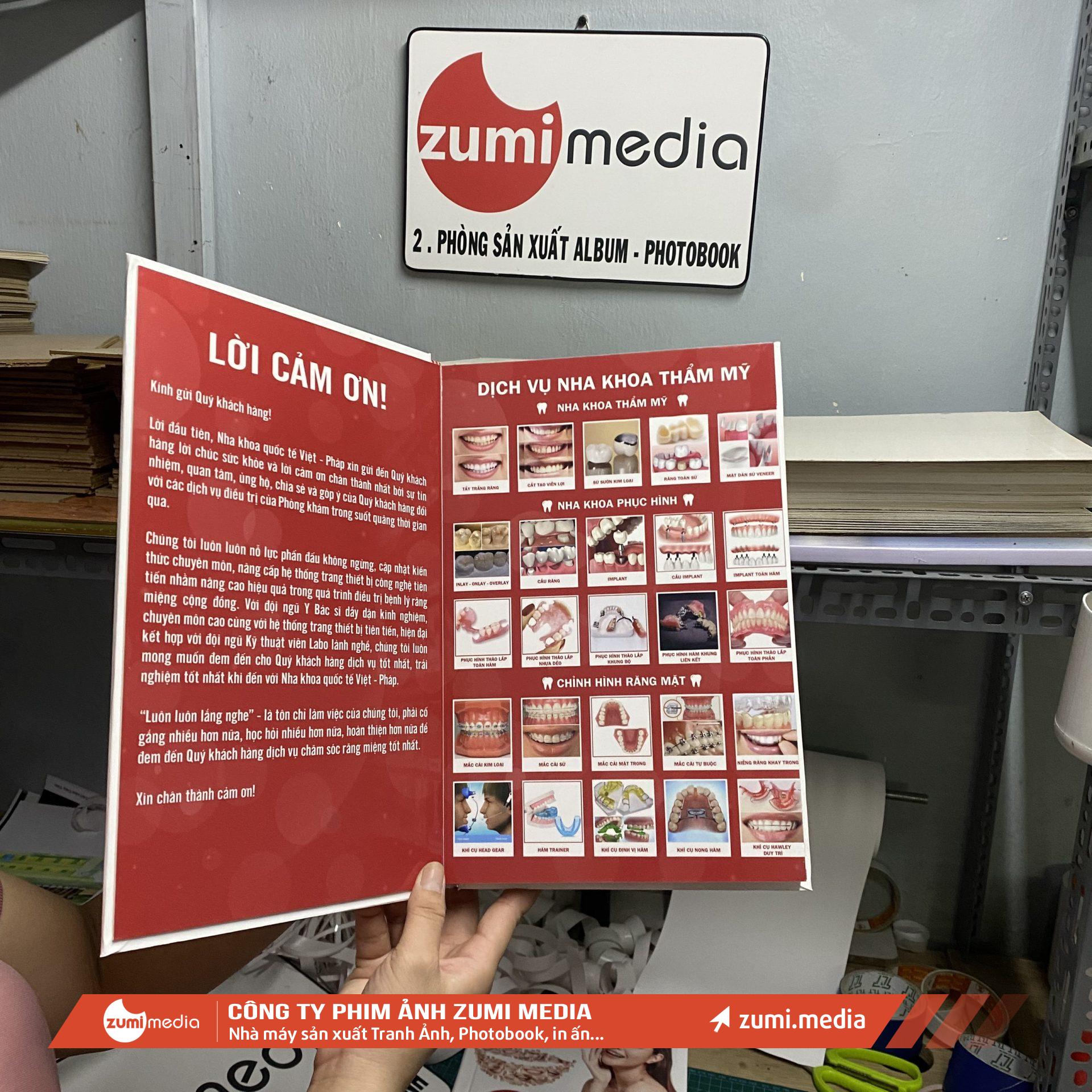 Zumi Media - Dịch Vụ In Photobook Chuyên Nghiệp Tại Thanh Hóa 7 In sach Menu Photobook Nha Khoa Tham My Quoc te 3