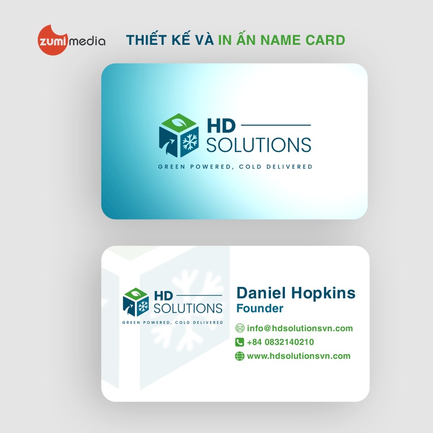 Zumi Media thiet ke va in card visit HD Solutions